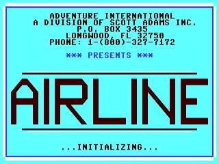 Airline title screen for Commodore 64